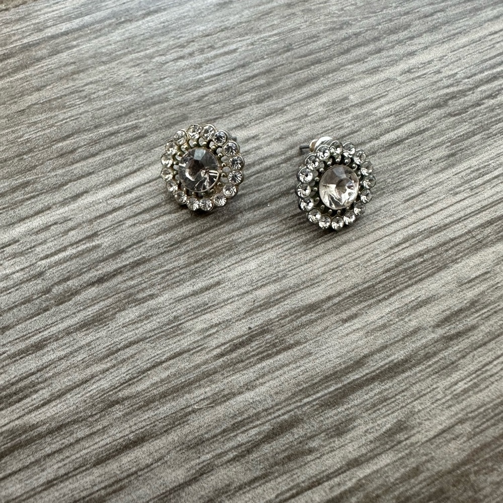 🔥3 for $5 Circular Rhinestone Post Earrings Statement Studs